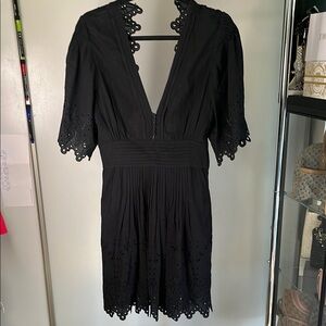 Magali Pascal Elegant Black Eyelet Dress